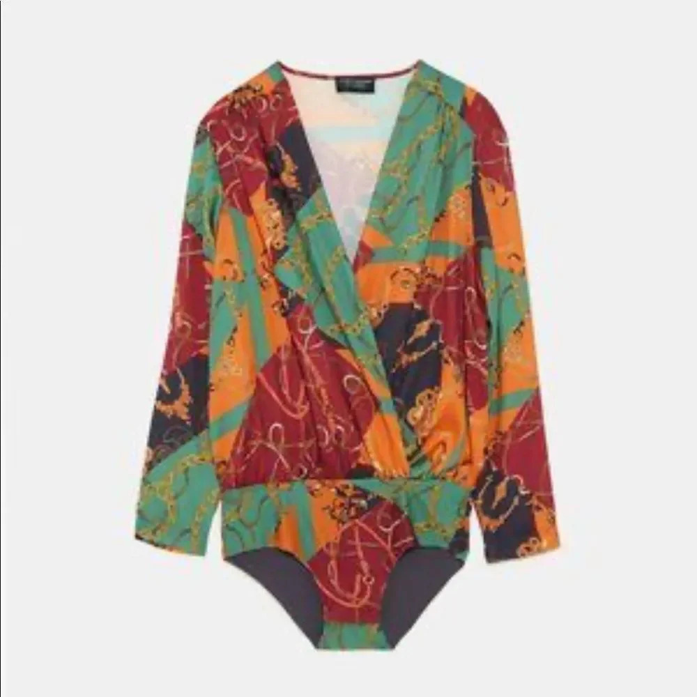 Zara Chain Print Bodysuit - Picture 3 of 10